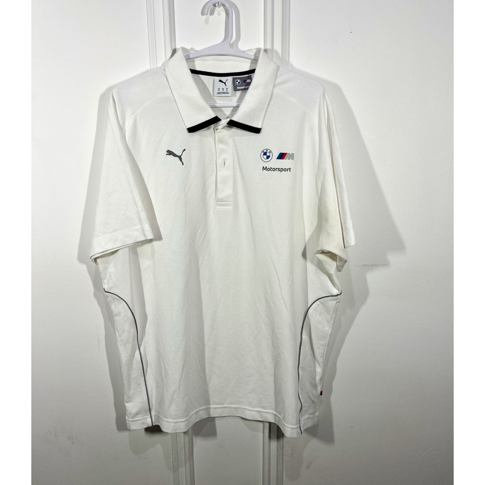 Puma BMW M Motorsport Polo Shirt Mens XL White Racing 627482-02 Formula 1